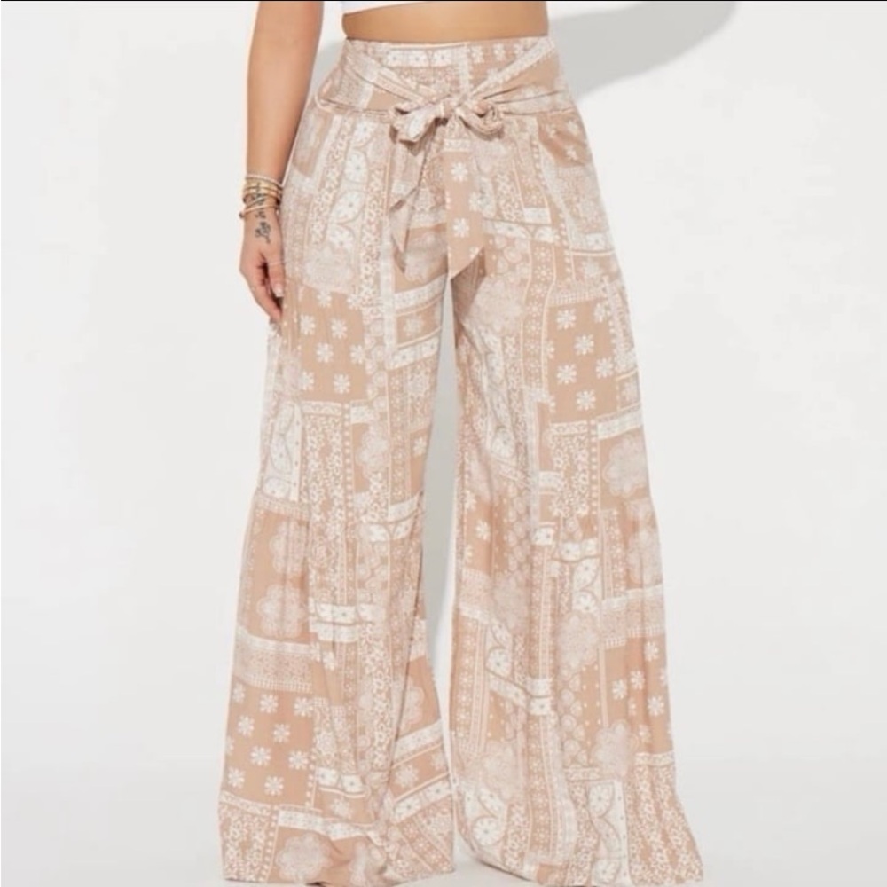 Women's  Wide-Leg Boho style Pants Fashion Nova